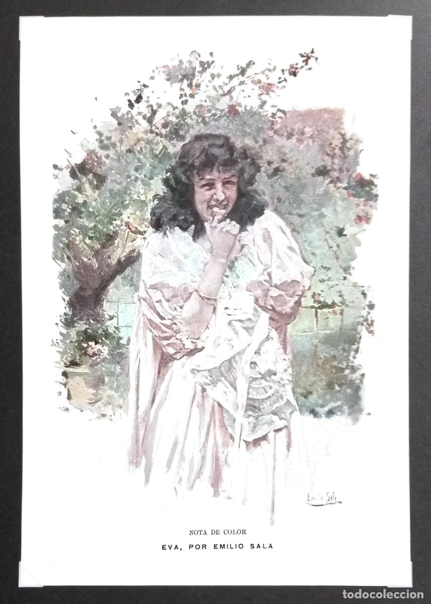Coleccionismo de carteles: EMILIO SALA - EVA. NOTA DE COLOR - PUBLICADO EN 1900 / 26 x 17,5 Cm. MUNDO NUEVO