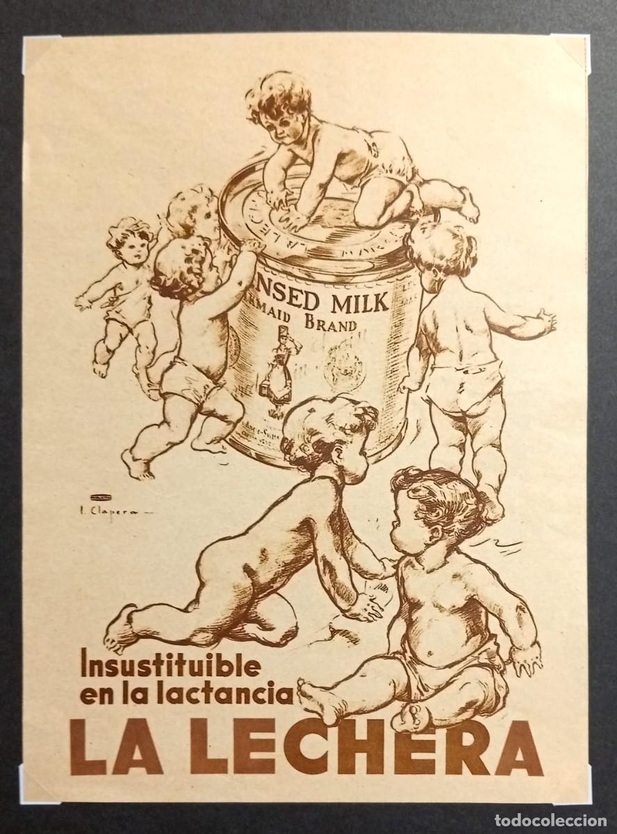 Coleccionismo de carteles: LA LECHERA - PUBLICIDAD ORIGINAL 1936 / 21,5 x 16 Cm BLANCO Y NEGRO