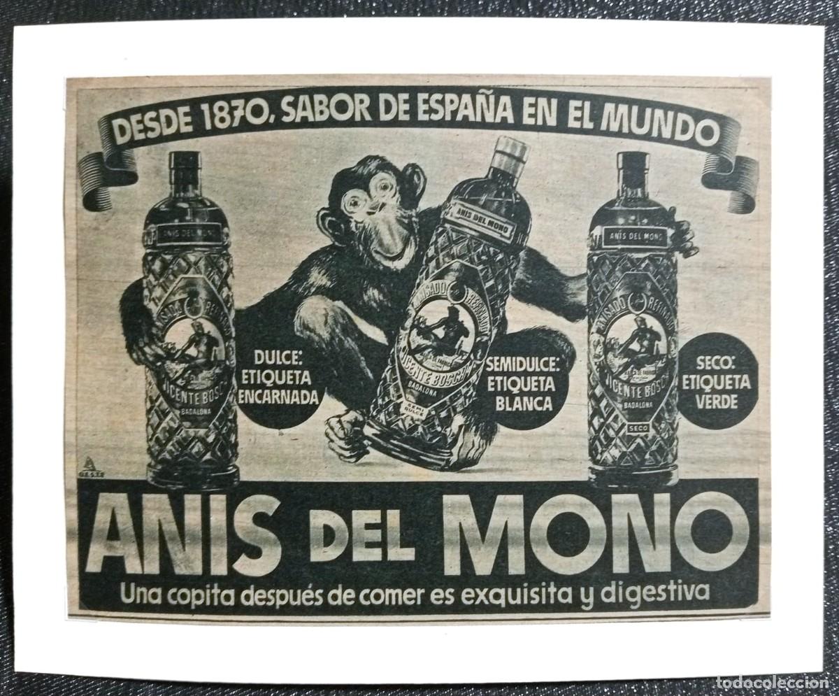 Coleccionismo de carteles: ANIS DEL MONO - PUBLICIDAD ORIGINAL 1943 / 23 x 17 Cm. PRIMER PLANO
