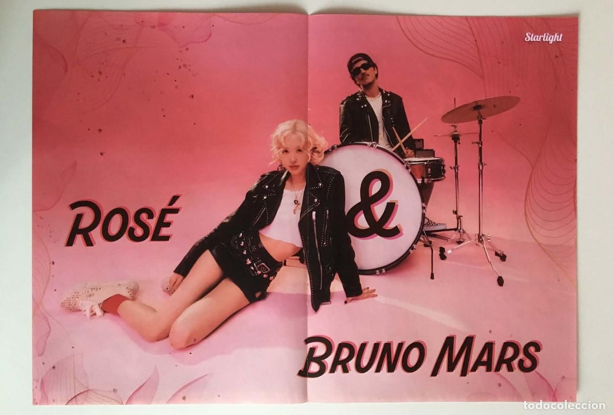 Coleccionismo de carteles: Ros&eacute; & Bruno Mars / Ros&eacute; Blackpink Original Double-Sided Poster A3 - Starlight Magazine France K-Pop