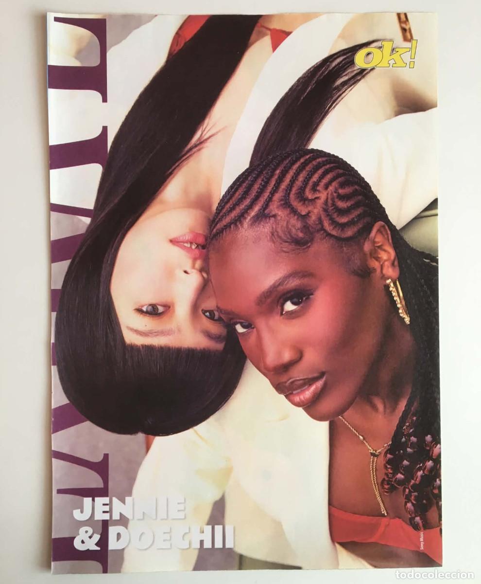 Coleccionismo de carteles: Jennie & Doechii Blackpink Original Double-Sided Mini Poster A4 - OK! Magazine Serbia Music K-Pop