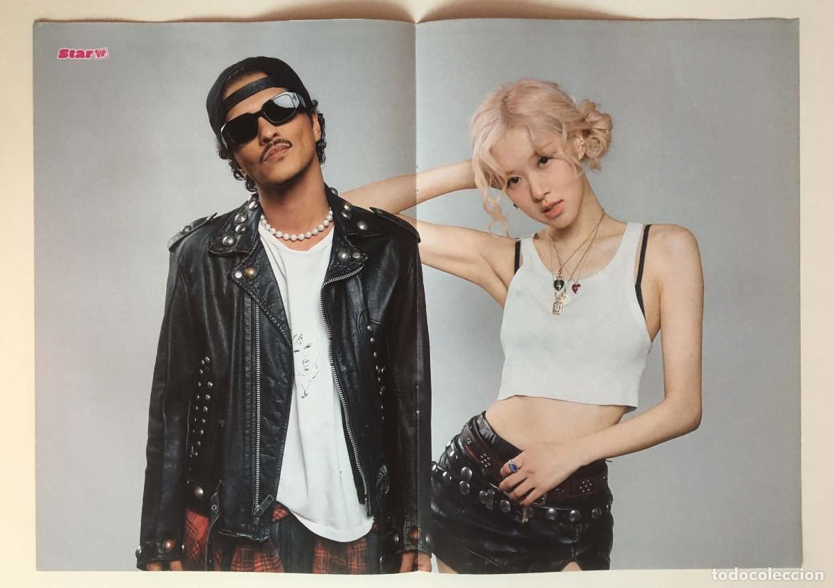 Coleccionismo de carteles: Ros&eacute; & Bruno Mars / Jisoo Blackpink Original Double-Sided Poster A3 - Star VIP Magazine France K-Pop