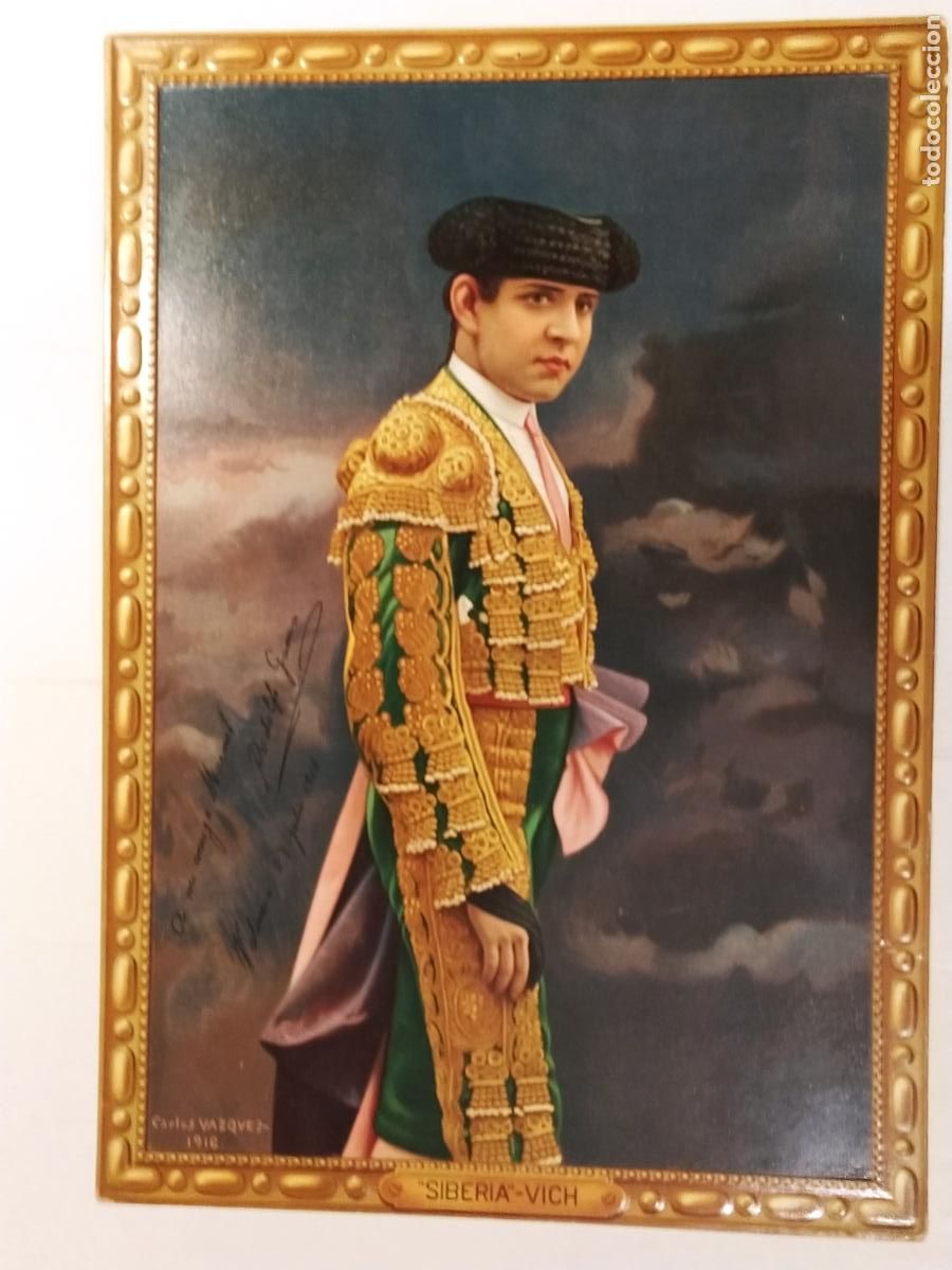 Coleccionismo de carteles: VIC - CONSERVAS SIBERIA - VICH - CARLOS V&Aacute;ZQUEZ - CARTEL ANTIGUO - PUBLICIDAD - TORERO -VER FOTOS