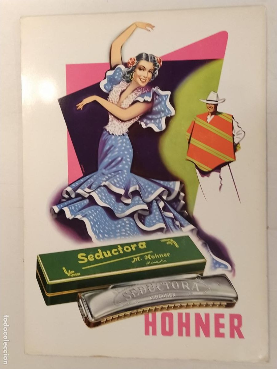 Coleccionismo de carteles: ARM&Oacute;NICAS HOHNER SEDUCTORAS - CARTEL ANTIGUO - PUBLICIDAD -VER FOTOS