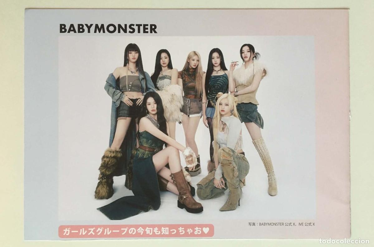 Coleccionismo de carteles: Babymonster Back Cover Cardstock Mini Poster A5 - K-STAR Idol Directory 2025 Japanese Magazine