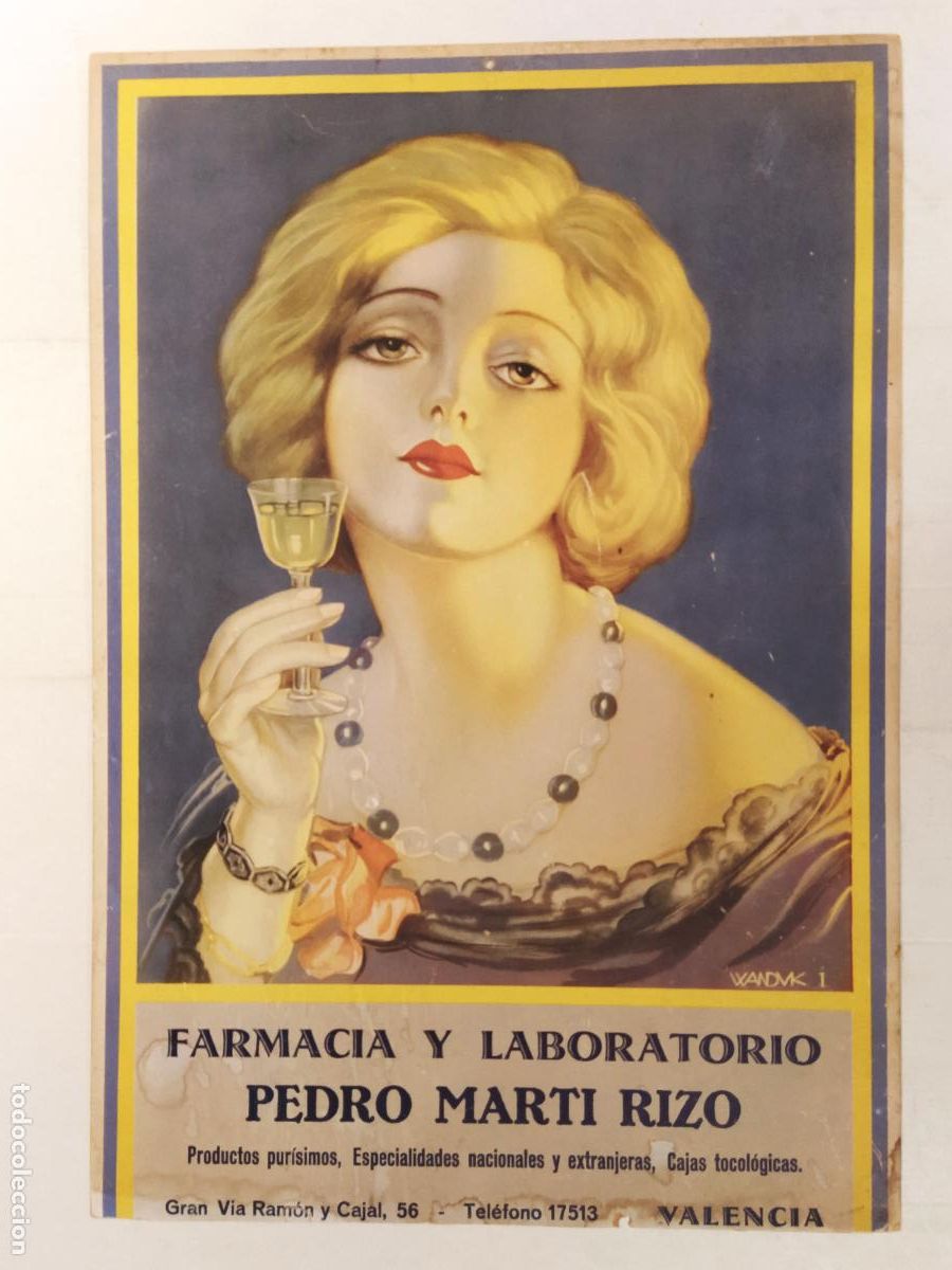 Coleccionismo de carteles: VALENCIA - FARMACIA LABORATORIO PEDRO MARTI RIZO - CARTEL ANTIGUO - PUBLICIDAD -VER FOTOS