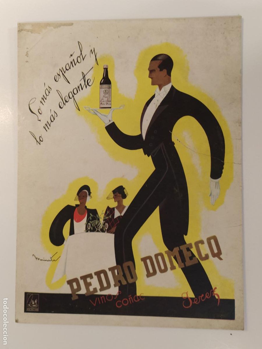 Coleccionismo de carteles: PEDRO DOMECQ VINOS CO&Ntilde;AC - CARTEL DISPLAY ANTIGUO ORIGINAL - VER FOTOS