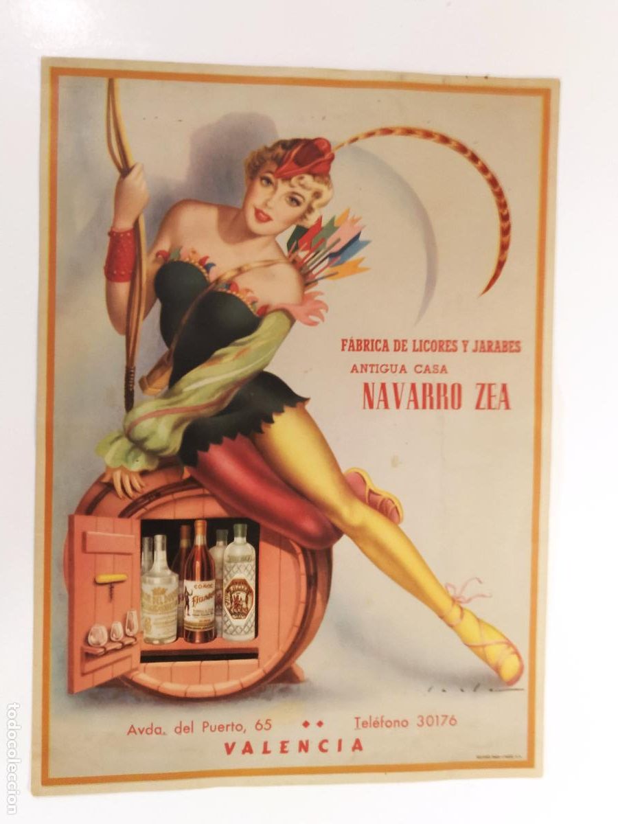 Coleccionismo de carteles: ANTIGUA CASA NAVARRO ZEA - VALENCIA - LICOR Y JARABES - CARTEL ANTIGUO ORIGINAL - VER FOTOS