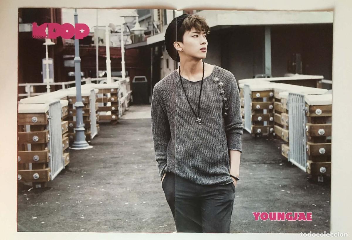 Coleccionismo de carteles: Youngjae GOT7 / BTOB (Half-Page) Rare Double-Sided Poster A3 Turkish KPop & Drama Magazine Music