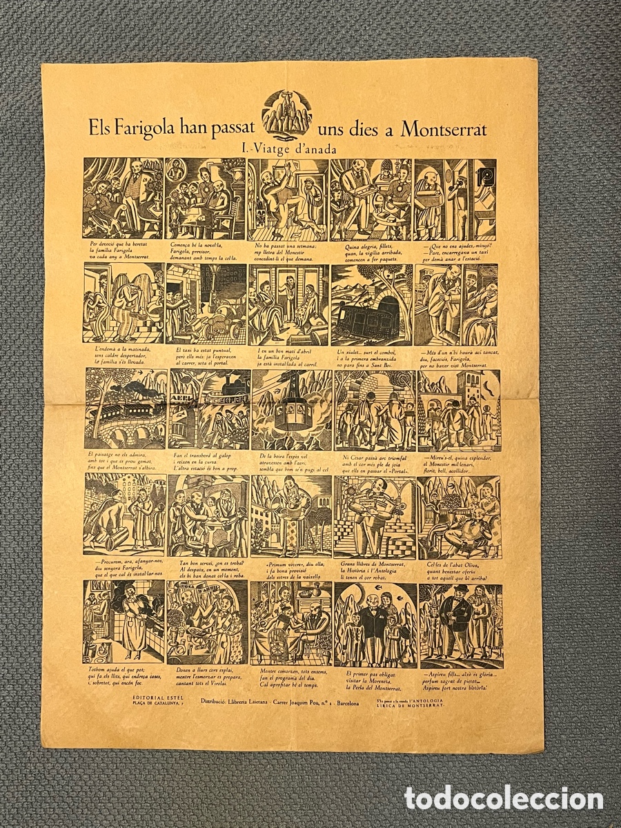 Coleccionismo de carteles: AUCA.. ALELUYA, ELS FARIGOLA HAN PASSAT UNS DIES A MONTSERRAT.. (inicios del Siglo XX)