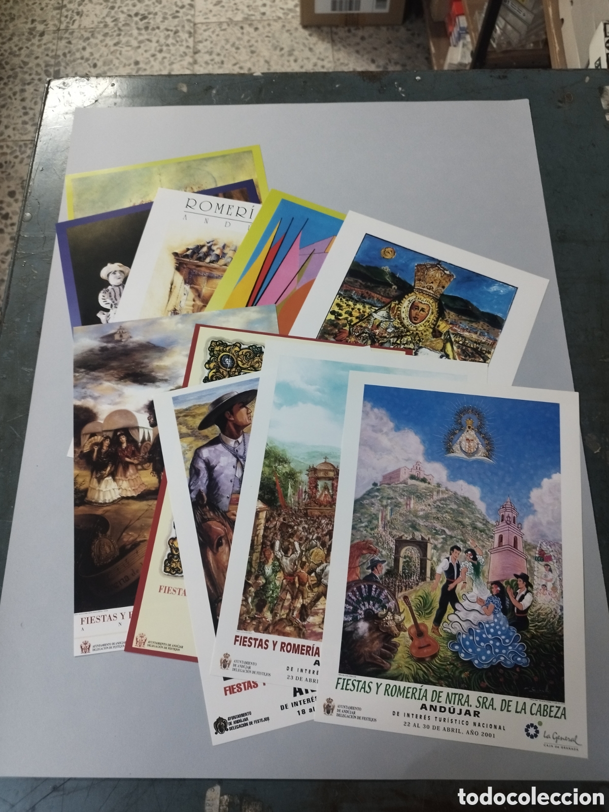 Coleccionismo de carteles: CARPETA CON REPRODUCCION DE 10 CARTELES ROMERIA VIRGEN DE LA CABEZA.1992 A 2001. AMBOS INCLUIDOS.