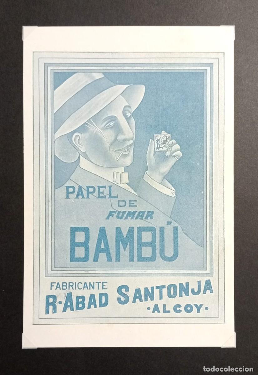 Coleccionismo de carteles: PAPEL DE FUMAR BAMB&Uacute; - ALCOY 1921 - PUBLICIDAD ORIGINAL 23 x 15,5 Cm. / AURAS DE COLEGIO