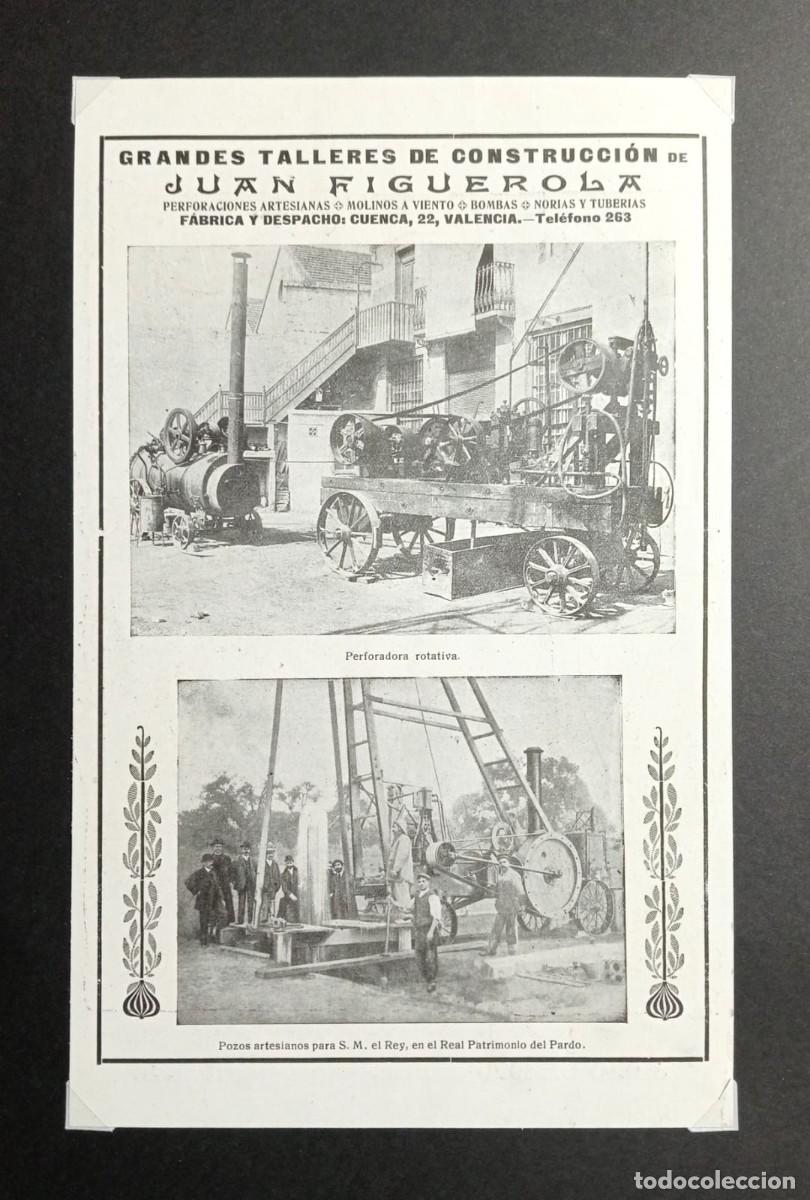 Coleccionismo de carteles: VALENCIA 1921 - JUAN FIGUEROLA, TALLERES - PUBLICIDAD ORIGINAL 25 x 15,5 Cm. / AURAS DE COLEGIO
