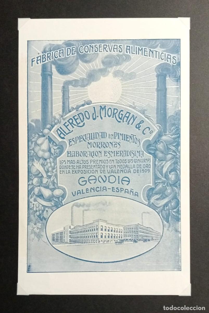 Coleccionismo de carteles: GANDIA 1920 - ALFREDO J. MORGAN & CO. - PUBLICIDAD ORIGINAL 25 x 15,5 Cm. / AURAS DE COLEGIO
