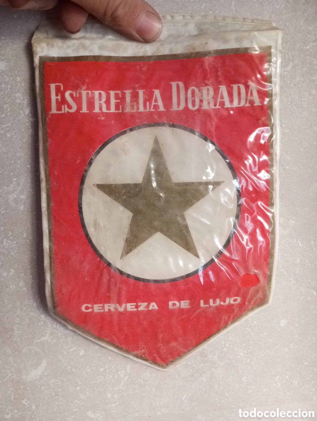 Coleccionismo de carteles: Bander&iacute;n cerveza Estrella Dorada Alhambra Granada
