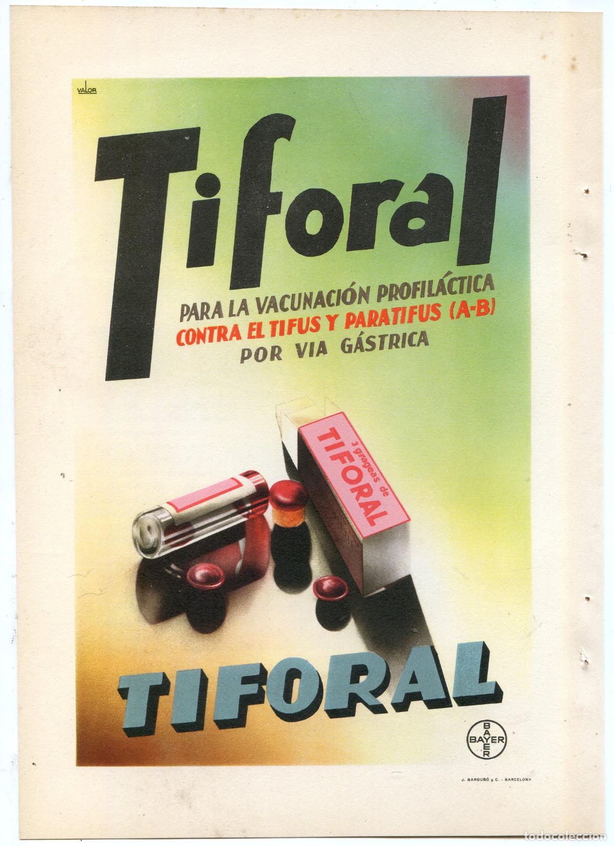 Coleccionismo de carteles: Tiforal y Piramidon, publicidad de dos productos Bayer, farmacia, a&ntilde;o 1934, ilustrador Valor