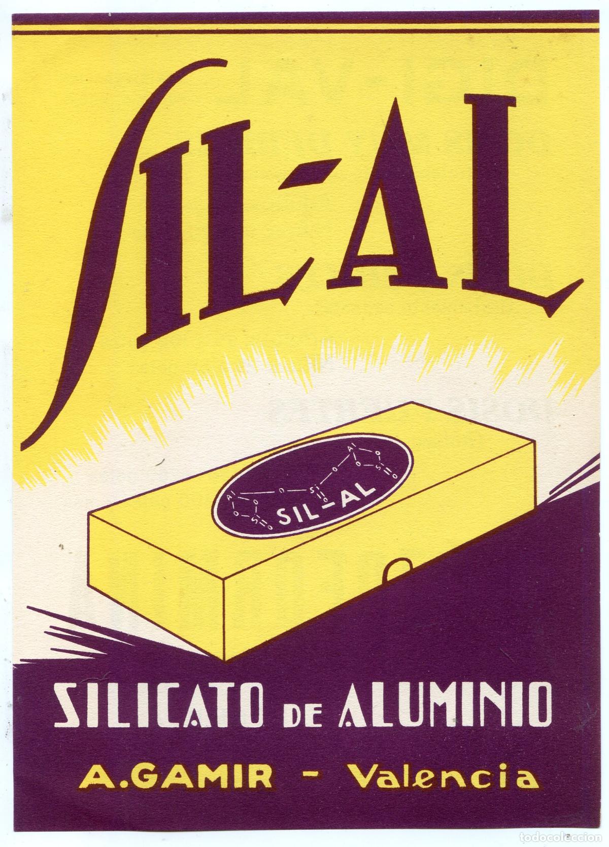 Coleccionismo de carteles: Sil-Al, Silicato de aluminio, publicidad de producto de farmacia, Aurelio Gamir, a&ntilde;o 1934