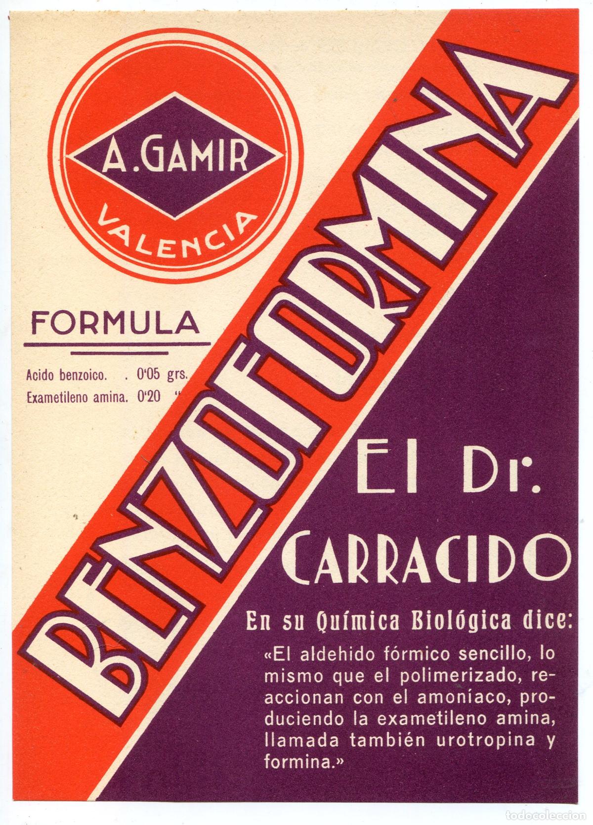 Coleccionismo de carteles: Benzoformina, publicidad de producto de farmacia, Aurelio Gamir, opini&oacute;n de Gregorio Mara&ntilde;&oacute;n, 1934