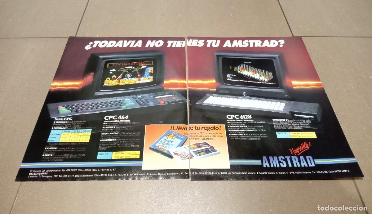 Coleccionismo de carteles: PUBLICIDAD HOJA RECORTE REVISTA ORDENADOR CONSOLA JUEGOS AMSTRAD CPC 464 6128 1980s OG VTG