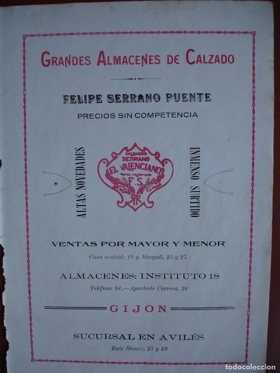 Coleccionismo de carteles: ANUNCIO ALMACEN CALZADO FELIPE SERRANO PUENTE .GIJON .A&Ntilde;O 1924.19X27
