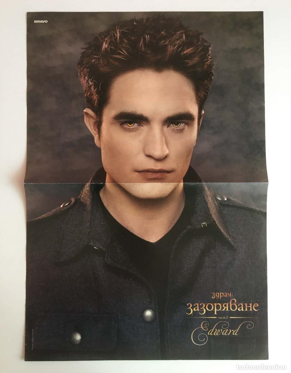Coleccionismo de carteles: Robert Pattinson Edward / Taylor Lautner Jacob Twilight Double-Sided Poster A3 - Bravo Bulgaria