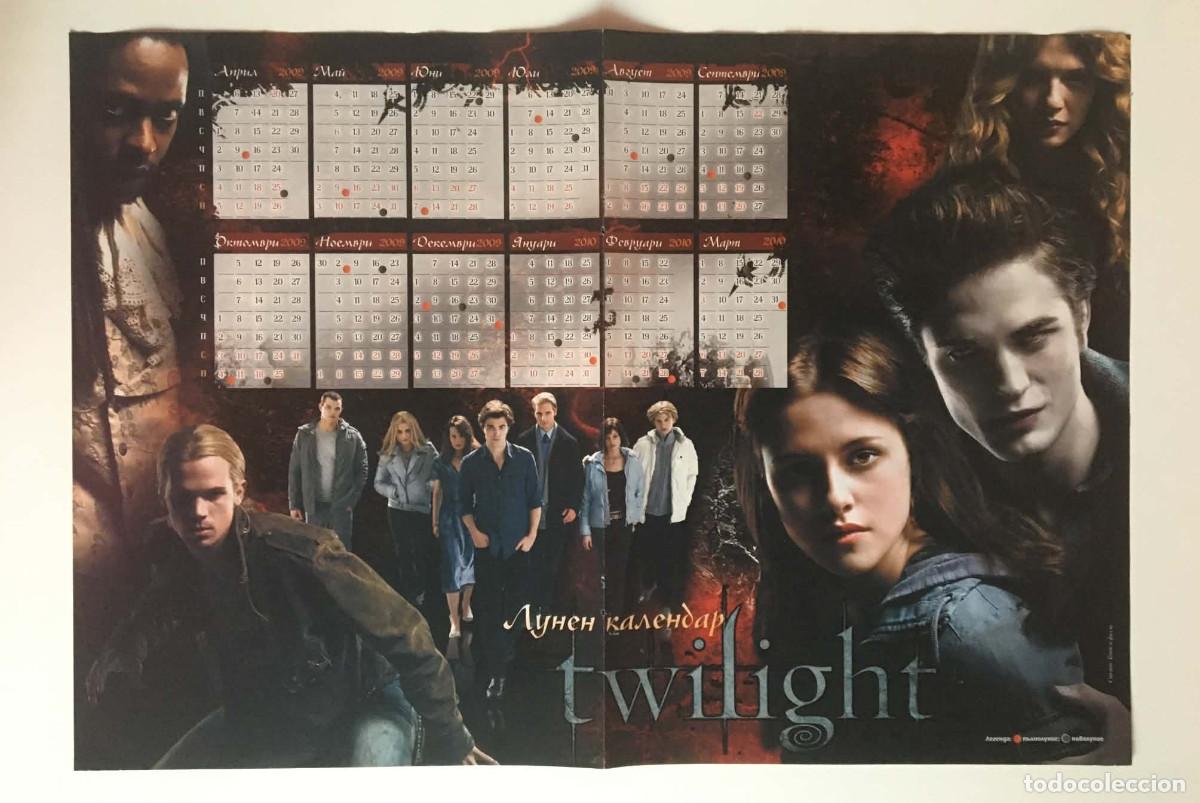 Coleccionismo de carteles: Twilight Lunar Calendar 2009-2010 / Board Game Double-Sided Poster A3 Bravo Magazine Bulgaria Movie