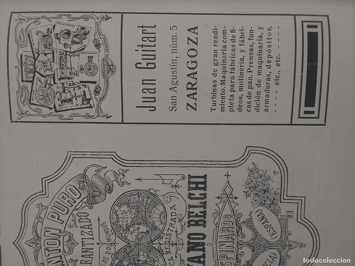 Coleccionismo de carteles: TURBINAS DE GRAN RENDIMIENTO .JUAN GUITART ZARAGOZA HOJA REVISTA A&Ntilde;O 1906