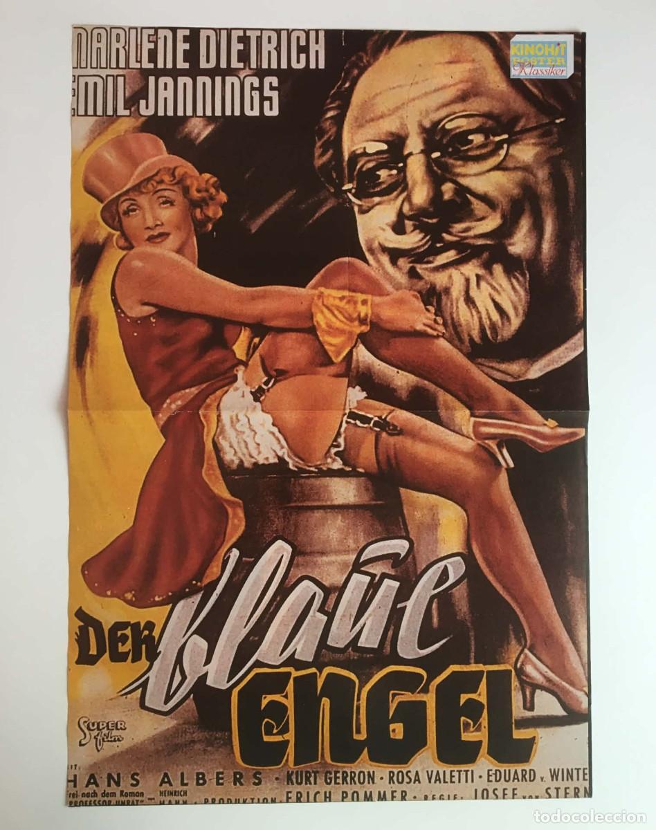 Coleccionismo de carteles: Marlene Dietrich Der Blaue Engel / Thomas Gottschalk Double-Sided Poster A3 - KinoHIT Germany Movie