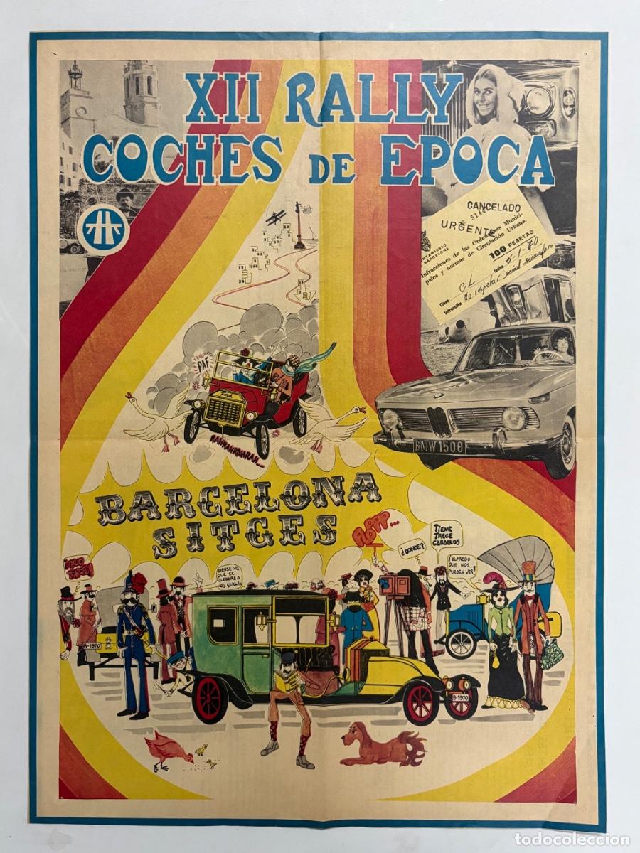 Coleccionismo de carteles: CARTEL &rdquo;XII RALLY DE COCHES DE &Eacute;POCA&rdquo; DE EL CORREO CATAL&Aacute;N, 1970.