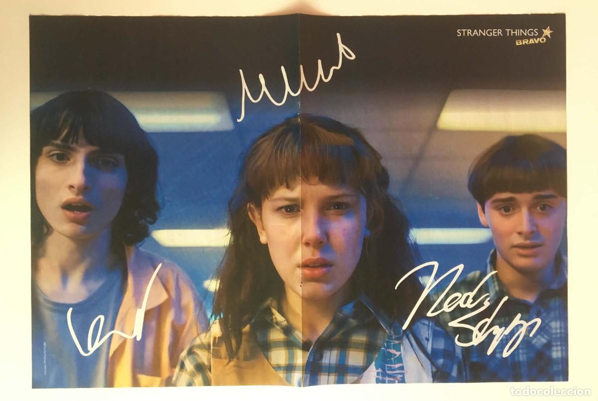 Coleccionismo de carteles: Millie Bobby Brown Finn Wolfhard Noah Schnapp / Jacob Elordi Double-Sided Poster A3 - Bravo Bulgaria