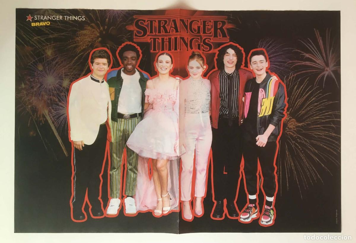 Coleccionismo de carteles: Stranger Things Main Kids Cast / Eva Parmakova Double-Sided Poster A3 - Bravo Magazine Bulgaria TV