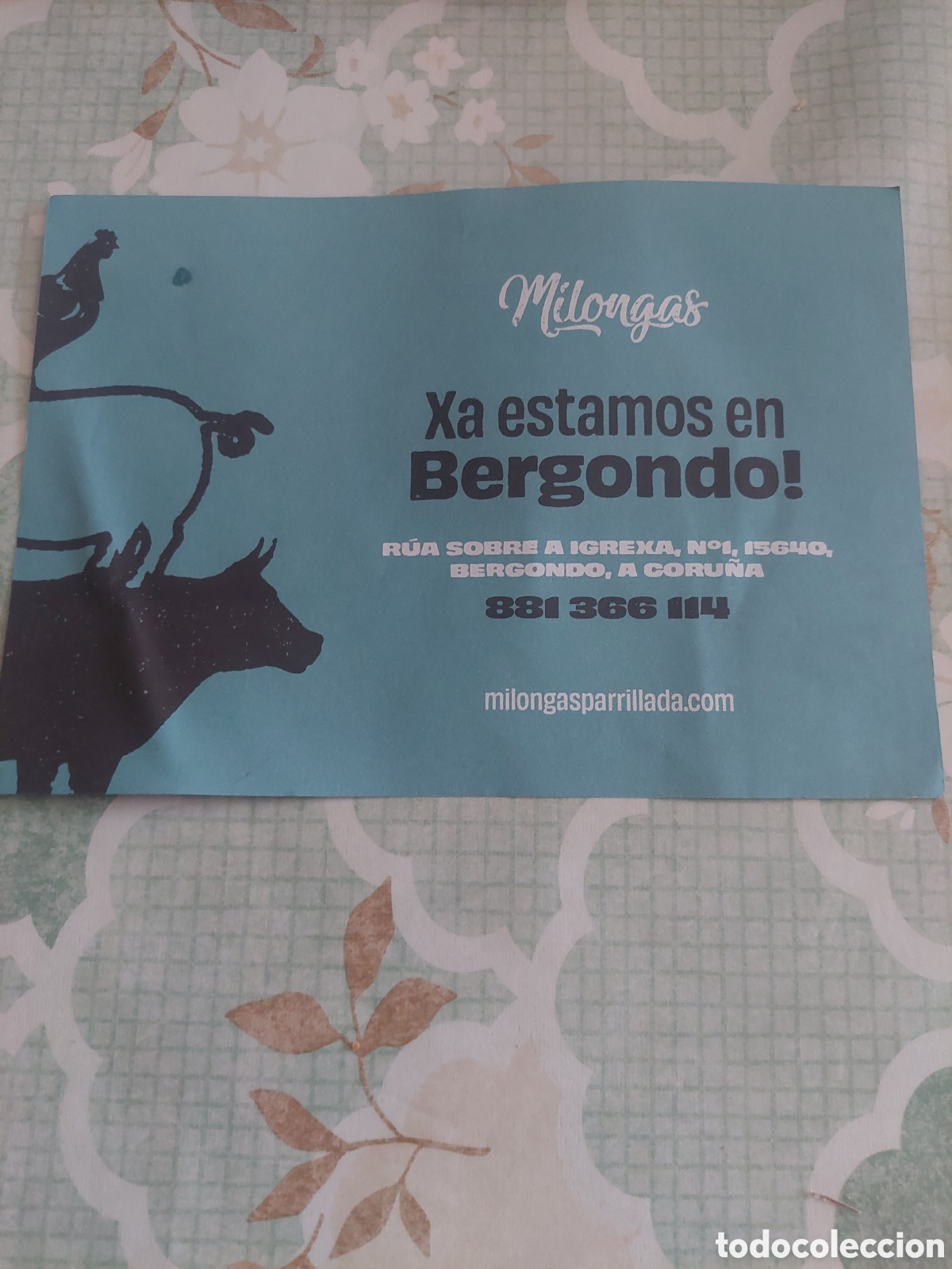 Coleccionismo de carteles: PUBLICIDAD MILONGAS XA ESTAMOS EN BERGONDO LA CORU&Ntilde;A PARRILLADAS