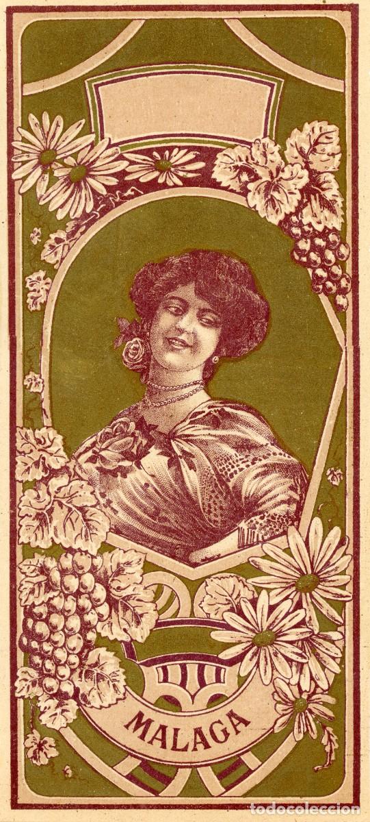 Colecionismo de cartazes: A&Ntilde;OS 1920-1930. CARTELITO LITOGR&Aacute;FICO PUBLICITARIO DE 28x12,80 cm. MALAGA.