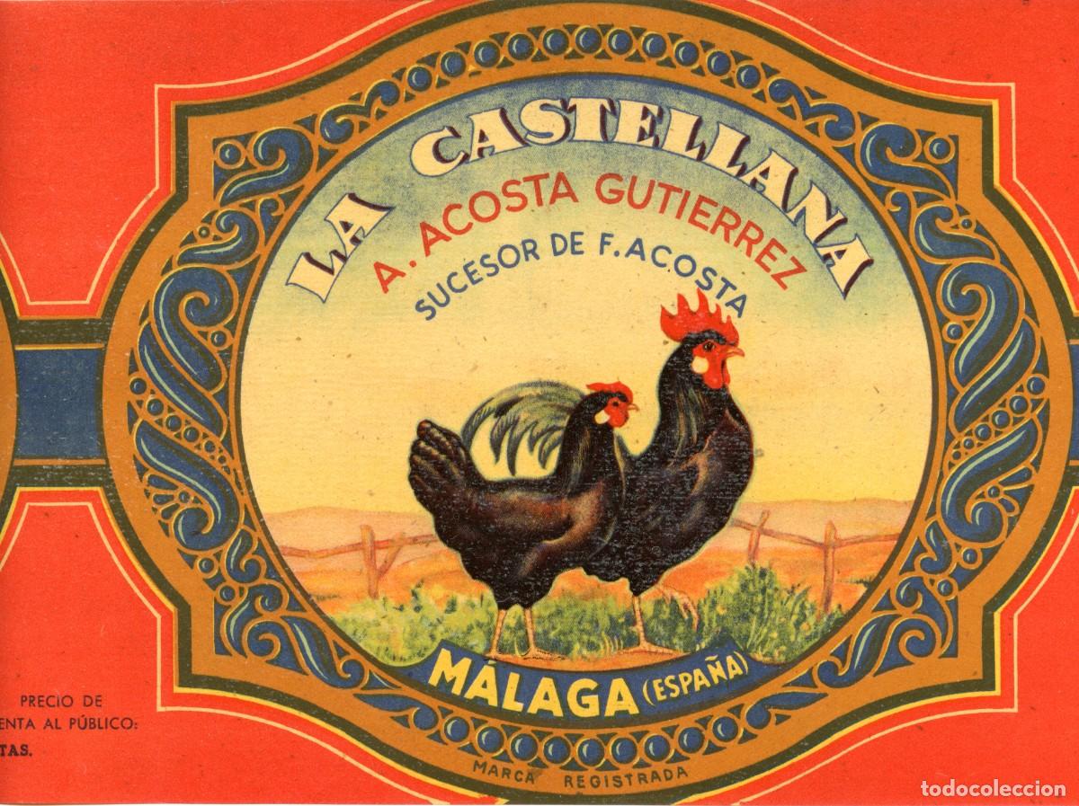 Colecionismo de cartazes: A&Ntilde;OS 1920-1930. CARTELITO LITOGR&Aacute;FICO PUBLICITARIO DE 16x22,70 cm. LA CASTELLANA -A. ACOSTA MALAGA.