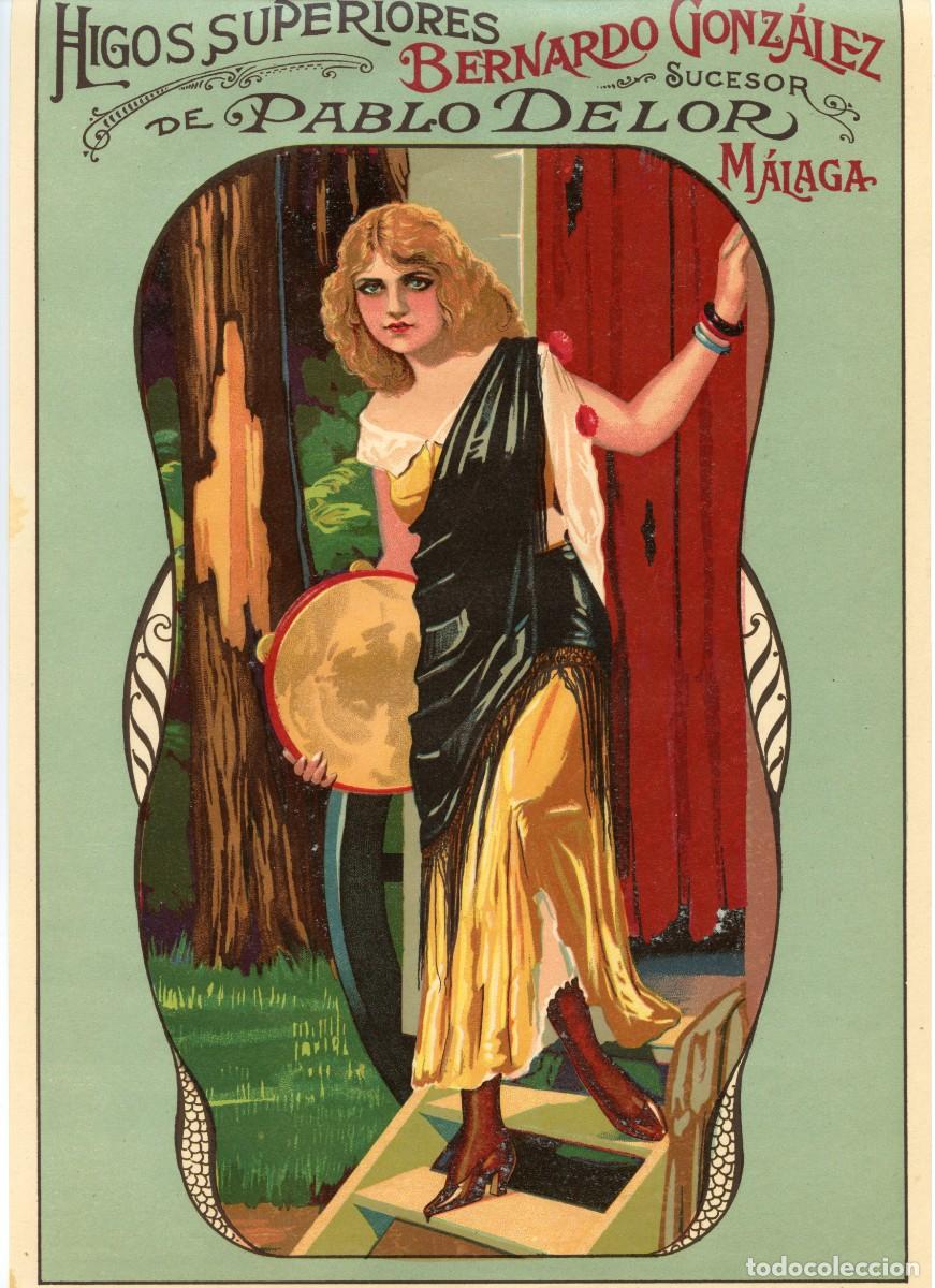 Coleccionismo de carteles: A&Ntilde;OS 1920-1930. CARTEL LITOGR&Aacute;FICO PUBLICITARIO DE 31,50 x 21,50 HIGOS SUPERIORES PABLO DELOR-M&Aacute;LAGA