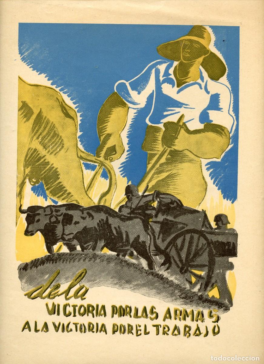 Coleccionismo de carteles: ESPA&Ntilde;A GUERRA CIVIL. L&Aacute;MINA LITOGR&Aacute;FICA &rdquo;DE LA VICTORIA POR LAS ARMAS A LA VICTORIA POR EL TRABAJO&rdquo;.