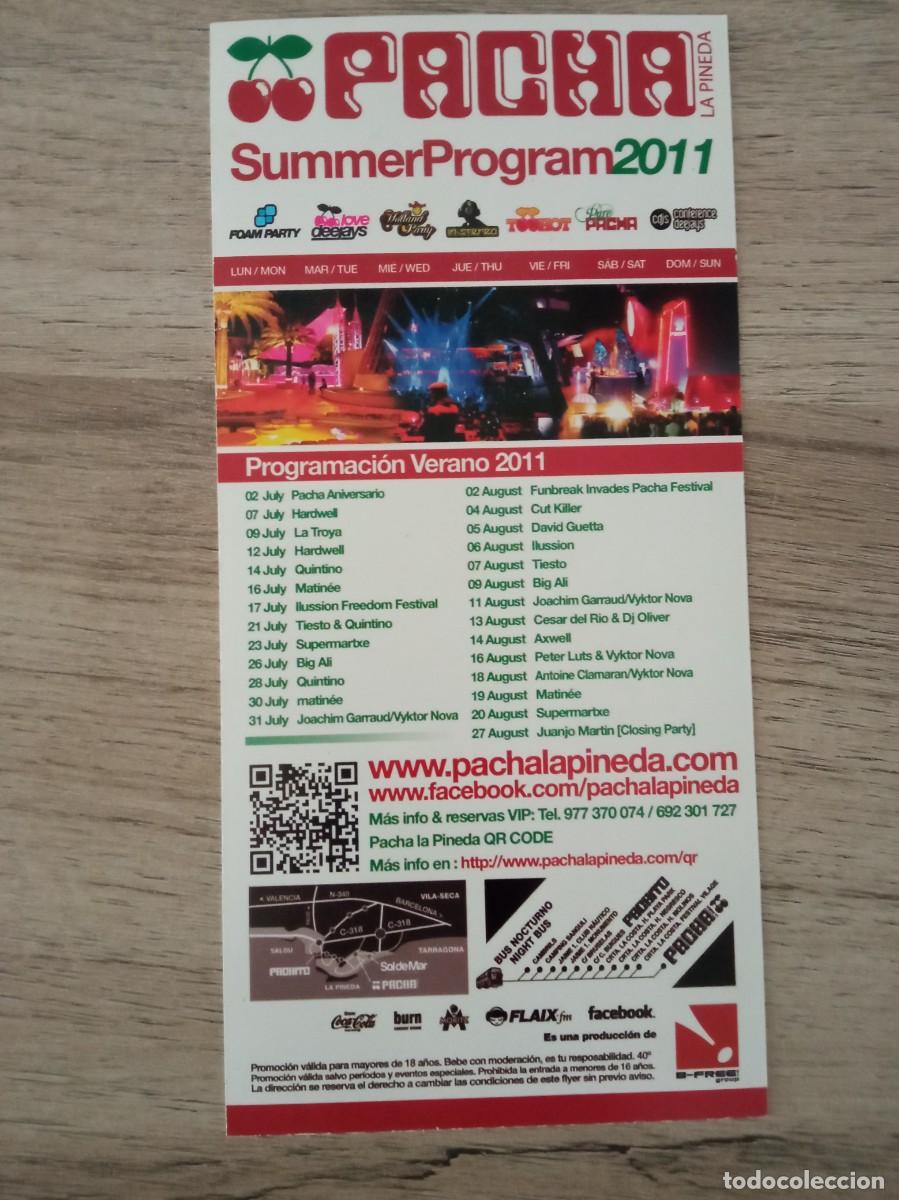 Coleccionismo de carteles: PACHA, SUMMER PROGRAM&acute;11 - Foto 2