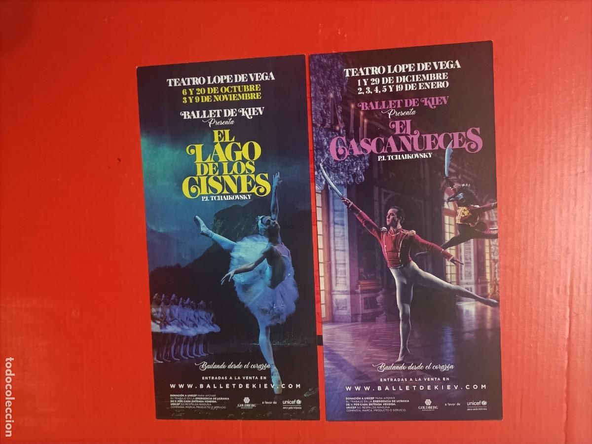 Coleccionismo de carteles: CARTEL DE EL LAGO DE LOS CISNES Y EL CASCANUECES, ESTRENO EN EL TEATRO LOPE DE VEGA.