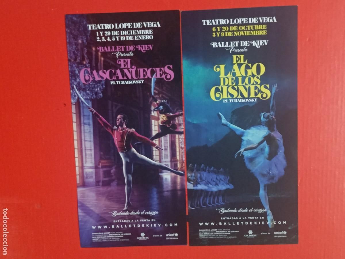 Coleccionismo de carteles: CARTEL EL LAGO DE LOS CISNES Y EL CASCANUECES, ESTRENO EN EL TEATRO LOPE DE VEGA.