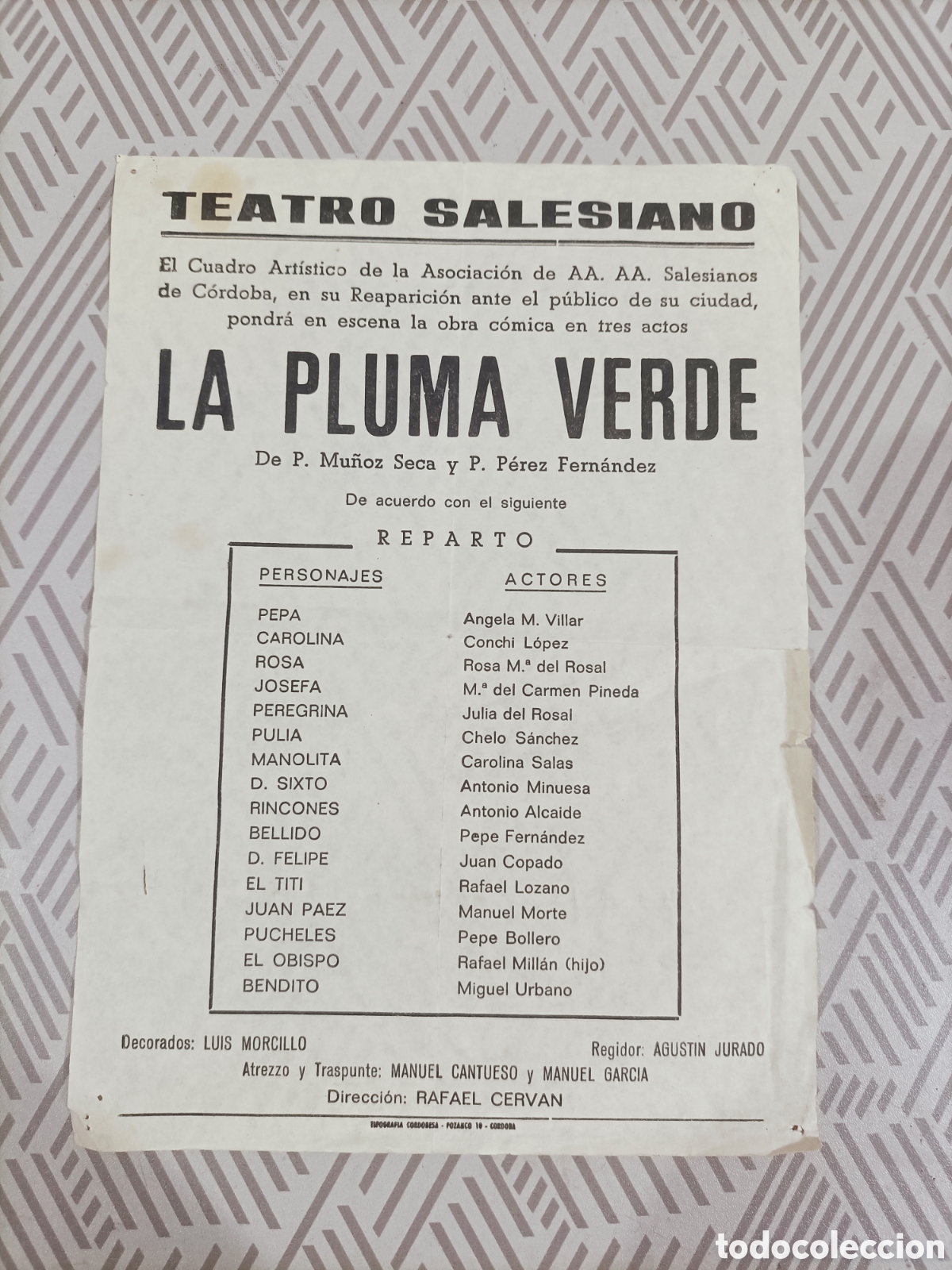 Coleccionismo de carteles: Cartel de teatro Salesiano de Cordoba