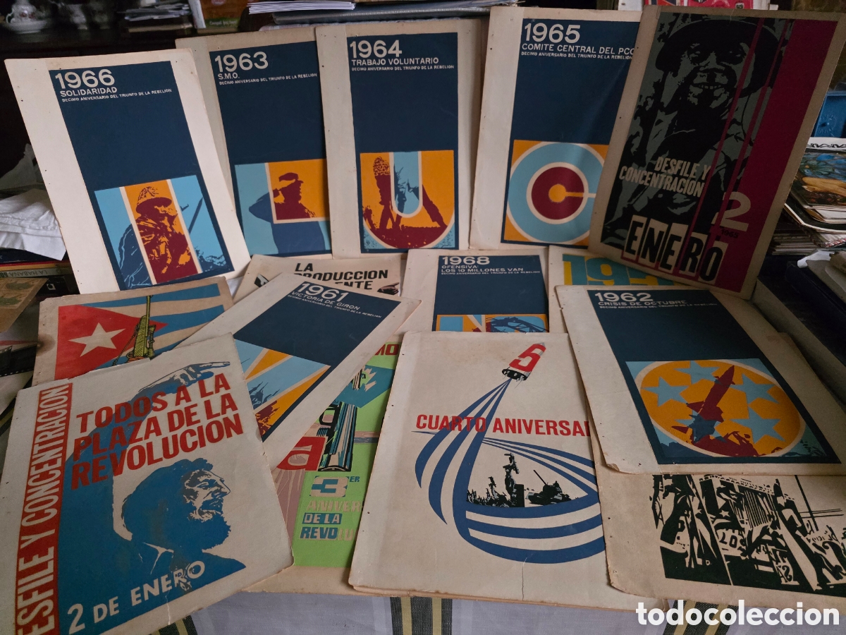 Coleccionismo de carteles: 17 MINI CARTELES, 1*IMPRESI&Oacute;N REVOLUCI&Oacute;N CUBANA
