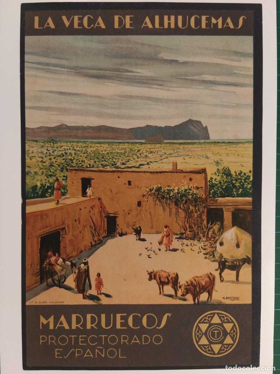 Coleccionismo de carteles: LA VEGA DE ALHUCEMAS - MARRUECOS -PROTECTORADO ESPA&Ntilde;OL-M.BERTUCHI LIT S.DURA-CARTEL ANTIGUO ORIGINAL