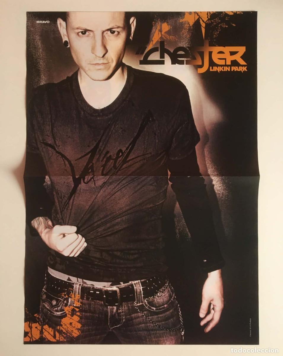 Coleccionismo de carteles: Chester Bennington Linkin Park / Selena Gomez Vintage Double-Sided Poster A3 Bravo Magazine Bulgaria