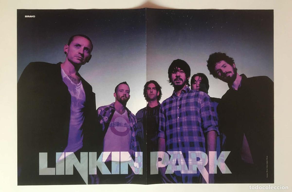 Coleccionismo de carteles: Linkin Park / B.o.B Vintage Double-Sided Poster A3 - Bravo Magazine Bulgaria Music Rock Rap