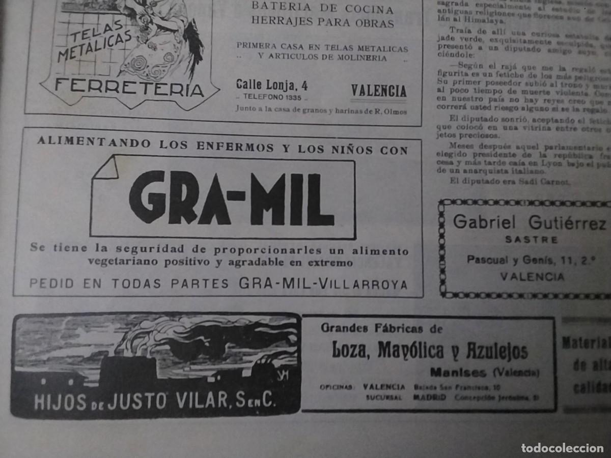 Coleccionismo de carteles: GRANDES FABRICAS DE LOZA MAYOLICA AZULEJOS HIJOS JUSTO VILAR MANUSES VALENCIA HOJA A&Ntilde;O 1928