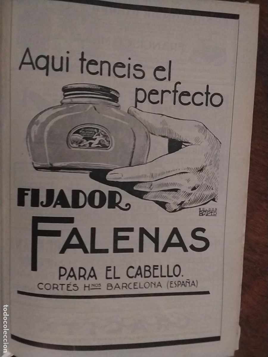 Coleccionismo de carteles: FIJADOR FALENAS PARA EL CAVELLO CORTES HERMANOS BARCELONA HOJA A&Ntilde;O 1928