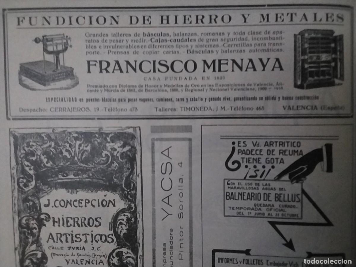 Coleccionismo de carteles: FUNDICIONES DE HIERRO Y METALES FRANCISCO MENAYA BASCULAS BALANZAS VALENCIA HOJA A&Ntilde;O 1928