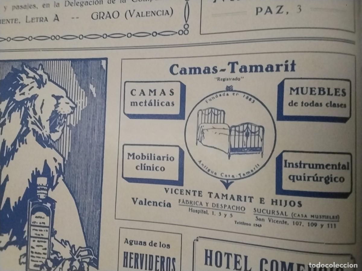 Coleccionismo de carteles: CAMAS TAMARIT VICENTE TAMARIT E HIJO VALENCIA MOBILIARIO CLINICO HOJA A&Ntilde;O 1928