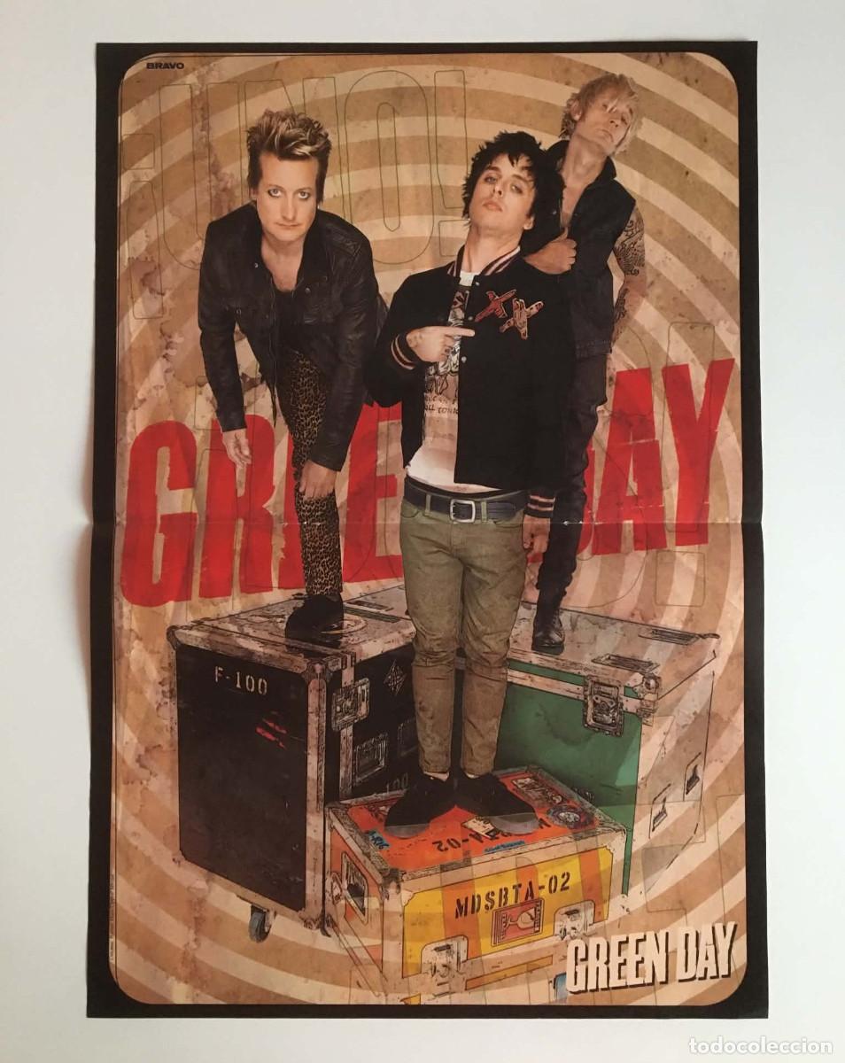 Coleccionismo de carteles: Green Day / Adam Lambert Double-Sided Vintage Poster A3 - Bravo Magazine Bulgaria Music