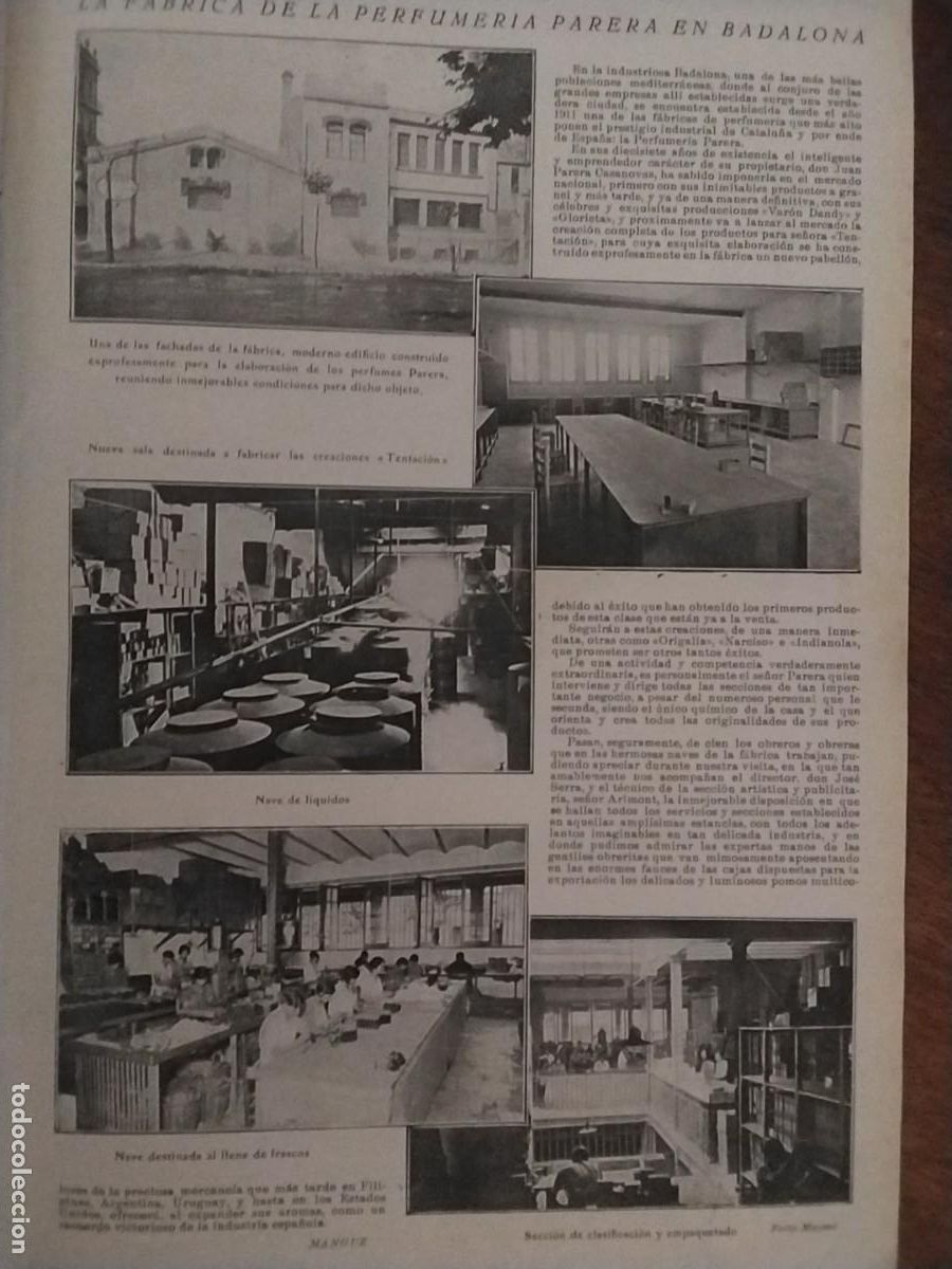 Coleccionismo de carteles: LA FABRICA DE LA PERFUMERIA PARERA EN BADALONA JUAN PARERA CASANOVAS VARON DANDY HOJA A&Ntilde;O 1928